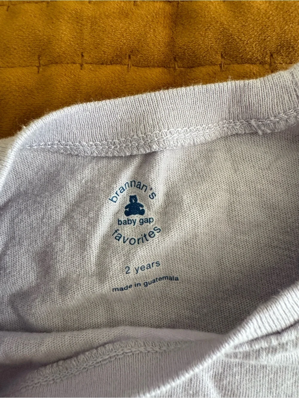 GAP Light Lavender Toddler Tee with Navy Logo
